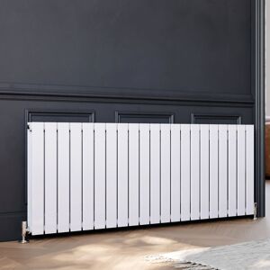 Elegant - 600 x 1596 mm Horizontal Column Radiator White Double Flat Panel Radiator