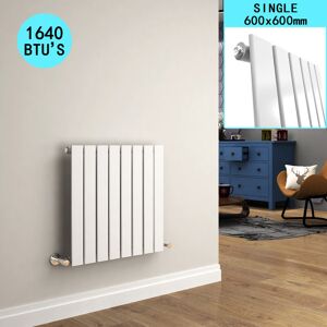 Elegant - White Rectangular Radiator Steel Heating Rads 600x600mm Single Flat Panel Radiator