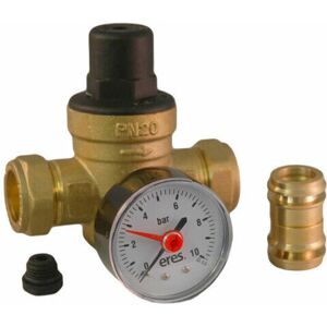 Altecnic - Eres - 15mm/22mm Adjustable 1-6 Bar Pressure Reducing Valve With Gauge Port ER-PRV152210