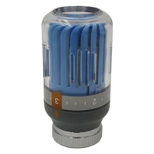 GOSHE Blue/Grey Radiator Thermostatic Valve Head M30x1,5 Crystal Colour 8-30C Temperature