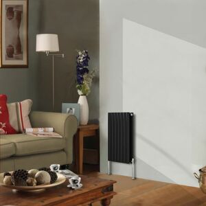 NRG Designer Radiator 600x413mm Double Oval Column Horizontal Black