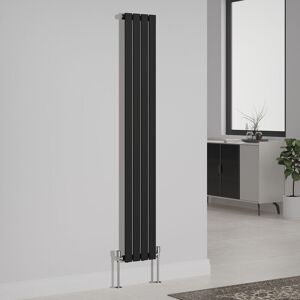 NRG Designer Radiator Flat Panel Central Heating Rads Vertical Single 1800x272mm Black