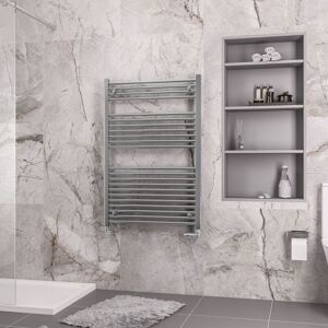 Eastbrook Biava Straight Multirail Steel Chrome Heated Towel Rail 1118mm H x 600mm W Electric Only - Thermostatic