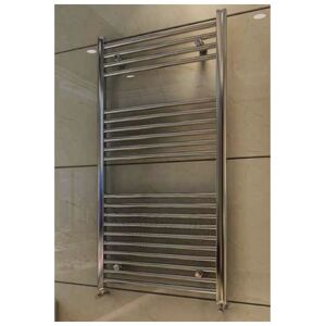 Wingrave Steel Chrome Straight Heated Towel Rail 800mm h x 600mm w Dual Fuel - Standard - Eastbrook