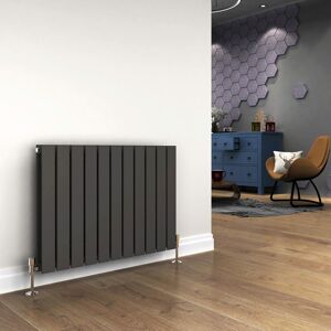 600x836mm Anthracite Horizontal Radiator Central Heating Double Flat Panel Designer Radiator - Elegant