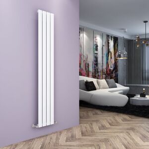 Vertical Designer Radiator Single Flat Panel 1800 x 300 mm White - Elegant