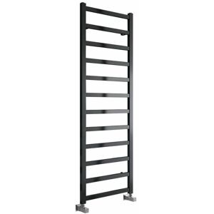 Fano Aluminium Black Satin Designer Heated Towel Rail 1500mm h x 485mm w, Electric Only - Standard - Reina