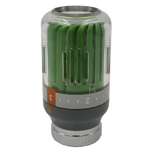 GOSHE Green/Grey Radiator Thermostatic Valve Head M30x1,5 Crystal Colour 8-30C Temperature