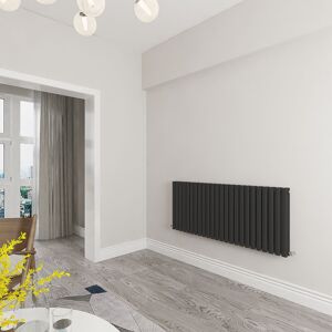 Sky Bathroom - Heating oval tube Black Radiatoror Modern Household Horizontal Radiatoror 600x1416mm - Black