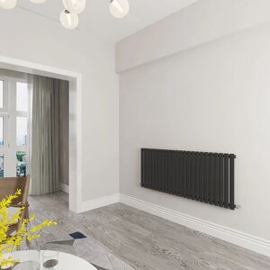 Sky Bathroom - Heating oval tube Black Radiatoror Modern Household Horizontal Radiatoror 600x1416mm - Black