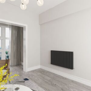 Sky Bathroom - Heating oval tube Black Radiatoror Modern Household Horizontal Radiatoror 600x1003mm - Black