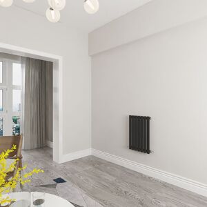 Sky Bathroom - Heating oval tube Black Black Radiatoror Modern Household Horizontal Radiatoror 600x413mm - Black