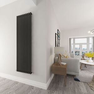 Sky Bathroom - Heating oval tube Black Radiatoror Modern household Vertical Radiatoror 1800x590mm - Black