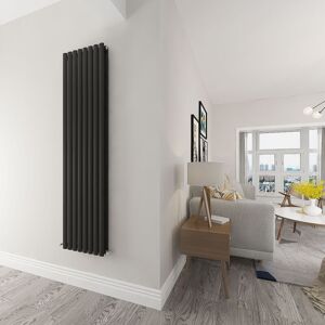 Sky Bathroom - Heating oval tube Black Radiatoror Modern household Vertical Radiatoror 1800x472mm - Black