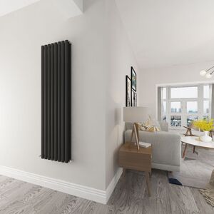 Sky Bathroom - Heating oval tube Black Radiatoror Modern household Vertical Radiatoror 1600x472mm - Black