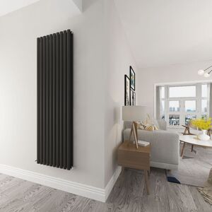 Sky Bathroom - Heating oval tube Black Radiatoror Modern household Vertical Radiatoror 1800x590mm - Black