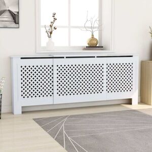 Mdf Radiator Cover White 205 cm - Hommoo