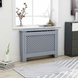 Radiator Cover Anthracite 112x19x81 cm mdf - Hommoo