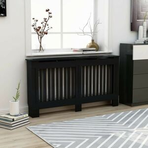 Radiator Cover Black 152x19x81 cm mdf - Hommoo