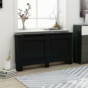 Radiator Cover Black 152x19x81 cm mdf - Hommoo