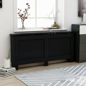 Hommoo Radiator Cover Black 172x19x81 cm MDF