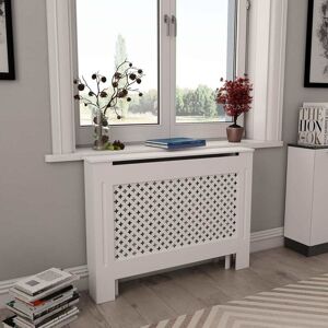 Radiator Covers 2 pcs White 112x19x81.5 cm mdf - Hommoo