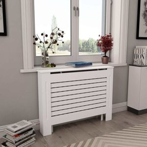 Radiator Covers 2 pcs White 112x19x81.5 cm mdf - Hommoo