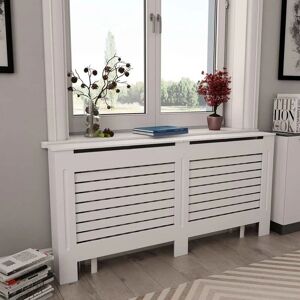 Radiator Covers 2 pcs White 172x19x81.5 cm mdf - Hommoo