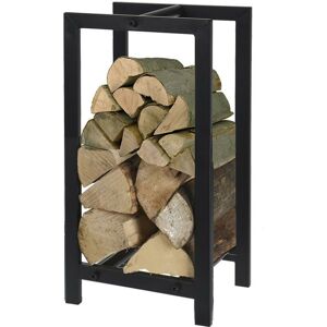 Idooka - Rectangular Square Log Basket Storage Outdoor Indoor Fireplace Accessories Store - 8200400 - Black