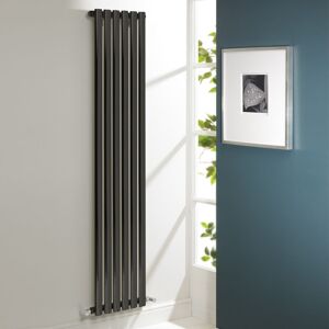 Aspen Anthracite 1800mm x 550mm Double Panel Designer Vertical Radiator - ASP18-55VDA - Anthracite - Kartell