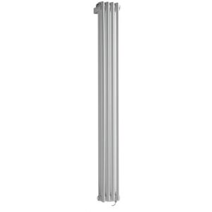 Milano Windsor - Traditional White 1500mm x 200mm Cast Iron Style Vertical Double Column Electric Radiator with Touchscreen Wi-Fi Thermostat - Chrome Cable