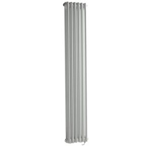 Milano Windsor - Traditional White 1500mm x 290mm Cast Iron Style Vertical Double Column Electric Radiator with Touchscreen Wi-Fi Thermostat - Chrome Cable