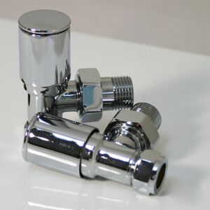 Gravahaus - Angled - Modern Chrome Round Radiator Valves