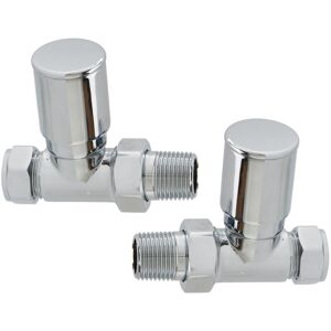 GRAVAHAUS Straight - Modern Chrome Round Radiator Valves