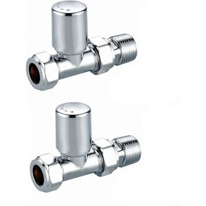 Nes Home - Modern Straight Radiator Valves Chrome