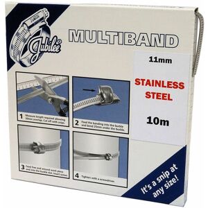 Jubilee Clips - Multiband 11mm 304 Grade Stainless Steel Band Clip Clamp 10m - Silver