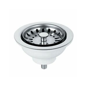 Kitchen Sink Waste with 90mm Strainer without Overflow - Chrome/White - Nuie