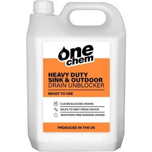 Onechem - One Chem - Heavy Duty Sink and Drain Unblocker Gel - 5L - Powerful Formula- Drain Opener - Pipe Cleaner - Sink Unblocker…