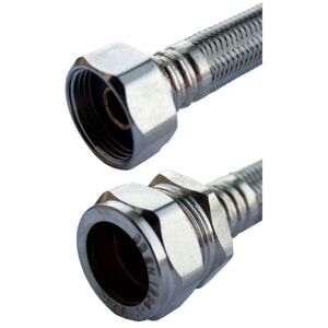 Oracstar - 22mm x 3/4' x 300mm Flexible Tap Connector - Chrome Plated