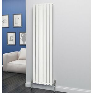 Primus - Flat Tube Steel White Vertical Designer Radiator 1800mm h x 544mm w Single Panel - White