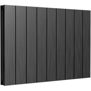 Casina Aluminium Black Satin Double Panel Horizontal Designer Radiator 600mm h x 850mm w, Dual Fuel - Standard - Black SatinBlack Satin - Reina