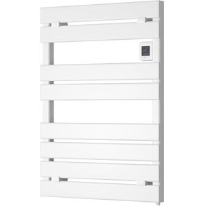 Gia Aluminium White Horizontal Electric Heated Towel Rail 780mm h x 550mm w, Electric Only - Thermostatic - Reina