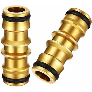 Pack Brass Garden Hose Connector for Garden Hose Tap (Brass Double Male Connector) - Rhafayre