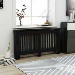 Berkfield Home - Royalton Radiator Cover Black 152x19x81 cm mdf