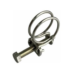 BOLTZA Stainless Steel Double Wire Hose Clips 45-51mm Pond Pipe Screw Tight Koi Fish Fitting Filter Pump Clamp x10 - Silver