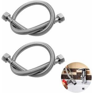 LANGRAY Stainless Steel Mixed Wire Braided Hose Shower Hose Flexible Hose 304 Stainless Steel Double Water Inlet Hose General Braided Hot and Cold Water