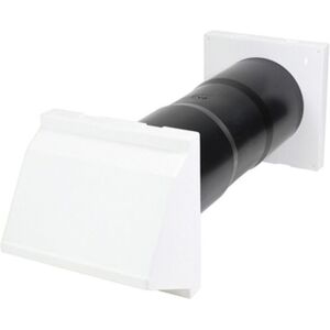 AeroCore Through Wall Vent Set with Cowl and Baffle White - 127 x 350mm (dia x length) (1 Bag) - Timloc