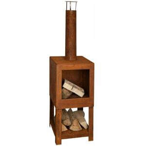 Sweiko - Outdoor Fireplace with Firewood Storage Rust FF298 FF421282UK