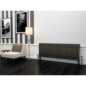 Premium Raw Metal Lacquer Horizontal 4 Column Radiator 600mm h x 1644mm w - Raw Metal Lacquer - Traderad