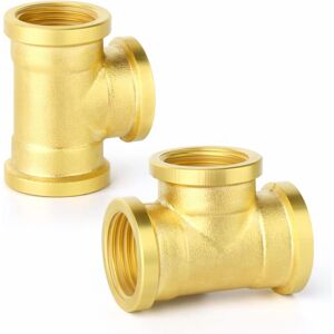 Memkey - Pack of 3/4 inch bsp Brass Female Thread 3 Way t Pipe Connector Suitable for Connecting Pipes Brass t Screw Thread - 3/4 inch x 3 Female